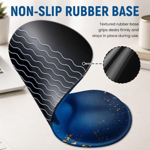 Ergonomic Mouse Pad with Wrist Rest, Gel Wrist Support, MoonRide