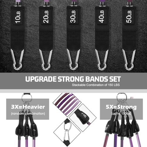 VEICK Resistance Bands with Handles, Exercise Tube Bands Set for Workouts