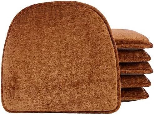 Klear Vu Raindrop The Gripper Non Slip Chair Cushions, Soft & Comfortable Seat Pad, Sitting Pillow for Kitchen, Dining or Office, 6 Count (Pack of 1), Spice