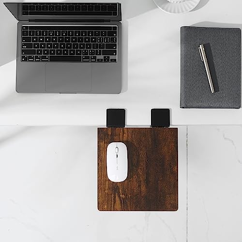 ETHU Compact Foldable Desk Extender Tray with Clamp, 9.4x9, Walnut