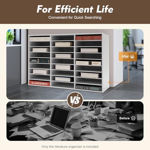 27 Slot Literature Organizer – Desktop File Sorter for Office, Classroom