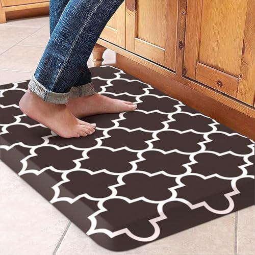 WISELIFE Anti Fatigue Floor Mat, 17.3" x 28", 4/5 Inch, Chocolate