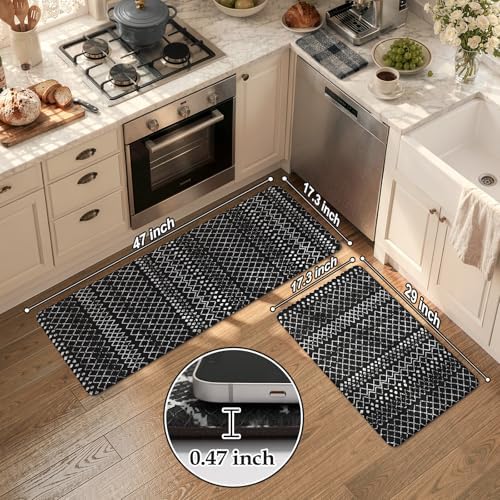KIMODE Anti Fatigue Mats for Kitchen Floor,Cushioned Kitchen Floor Mats