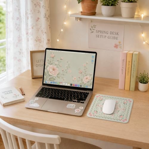 HAOCOO Green Coquette Mousepad, 9.45" x 7.87" Desktop Cozy Accessories