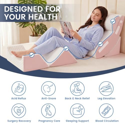 WSOFRALC 5PCS Orthopedic Wedge Pillow Set for After Surgery
