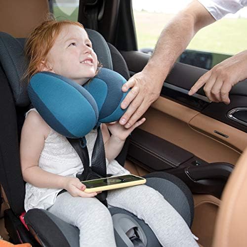 INFANZIA Kids Travel Neck Pillow, Chin Support for Car Seat & Plane, Blue