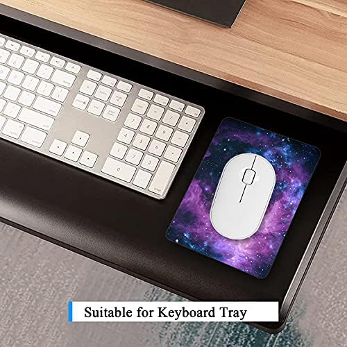 Atufseat Small Mouse Pad, Mini Mouse Pad 6" x 8", Thick Rubber Waterproof Mouse Mat, Cute Mousepad for Women Men Kids Wireless Mouse Mini Laptops Keyboard Tray Home Office Travel, Blue Purple Galaxy