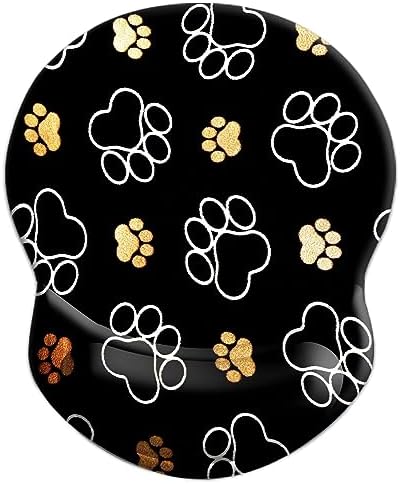 Ergonomic Wrist Support Mouse Pad - Comfortable Computer Mouse Pad with Non-Slip PU Base for Home Office Working Gaming (Cute Dog Paw)