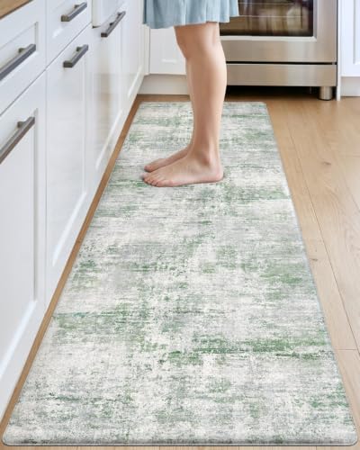 DEXI Kitchen Floor Mats Cushioned Anti Fatigue Runner Rug 23x86 Green