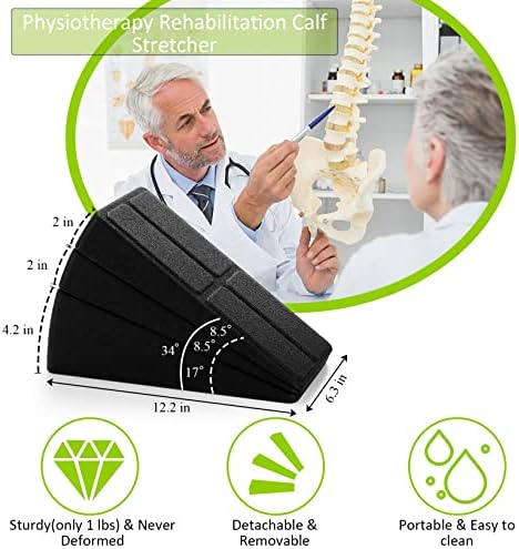 Yesland 3 Pcs Slant Board for Calf Stretching, 5 Adjustable Angles Foot Stretcher Incline Board, Non-Slip Foam Squat Wedge for Physical Therapy, Home Exercise
