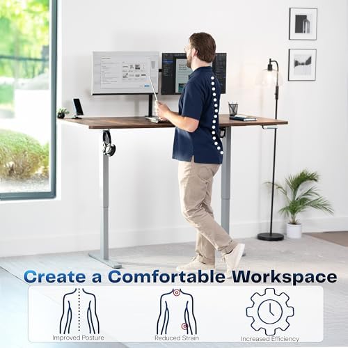 VIVO Rustic Vintage Brown 71 x 36 in Standing Desk, DESK-KIT-1G7N-36