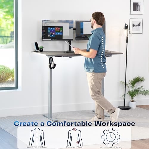 VIVO Dark Gray 60 x 30 in Standing Desk, DESK-KIT-1G6G-30
