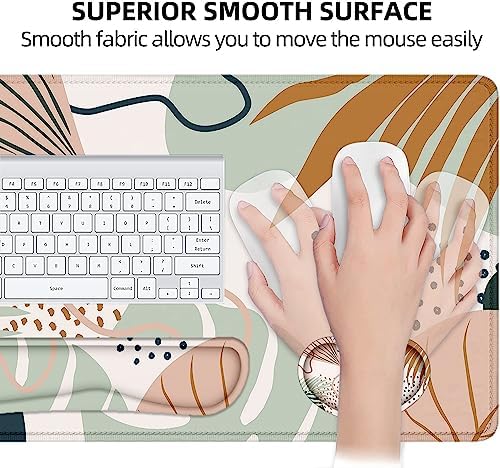 Large Mouse Pad with Wrist Rest, 4-in-1 Wrist Rest for Keyboard and Mouse