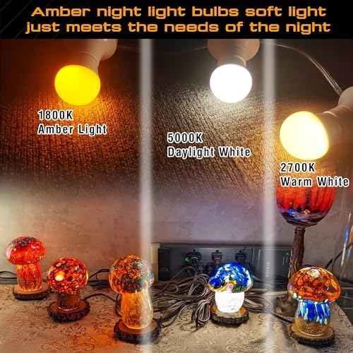 Amber Sleep Light Bulbs E12 Small Candelabra Base, Warm Light Bulb 1800K