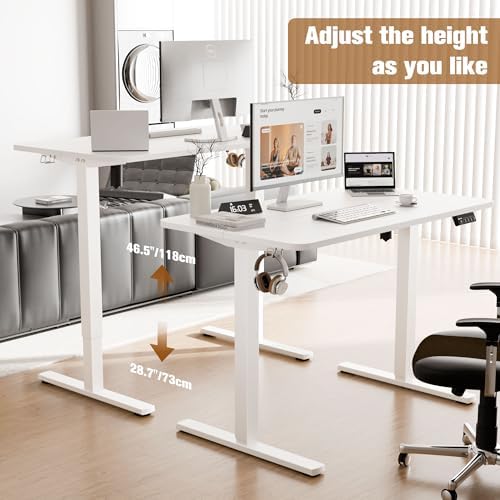 43"x24" Standing Desk,Height Adjustable Sit-Stand Desk Home Office, White