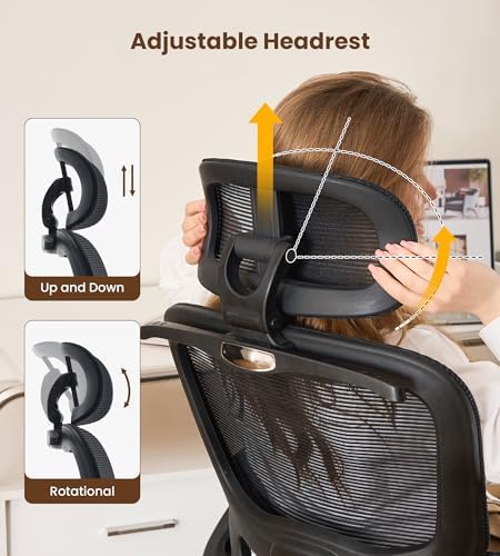 Ergonomic Office Chair, Executive Chairs with Adjustable Lumbar Support