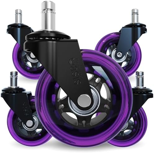 The Office Oasis Original Office Chair Wheels (As Seen On PBS), Purple