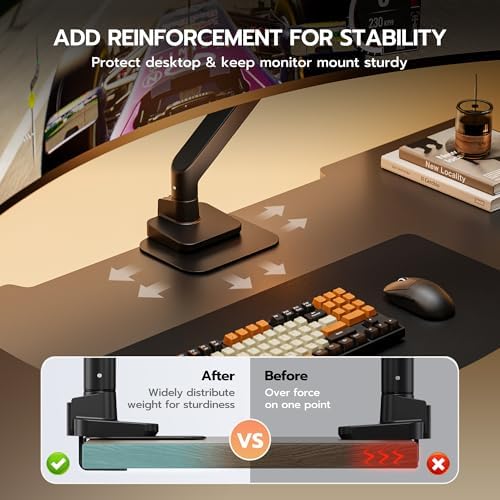 ARES WING Steel Monitor Mount Reinforcement Plate for Fragile Tabletop