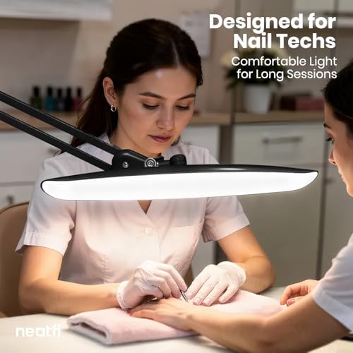 Neatfi LED Desk Lamp, 2200 Lumens, 24W, 20-Inch Wide Head (Black)