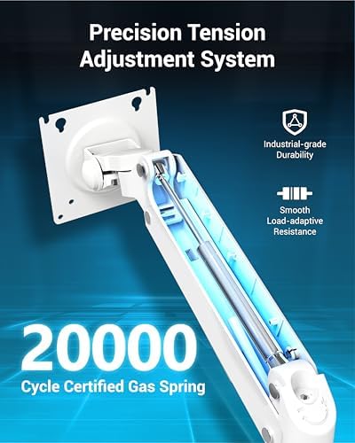 Ergounion Dual Monitor Arm for 13-49 Inch Ultrawide Screens, Heavy Duty Monitor Mount for 2 Monitors up to 44lbs, Full Motion Vertical Stacked Dual Monitor Arm Desk Mount, 75/100mm VESA Mount, White