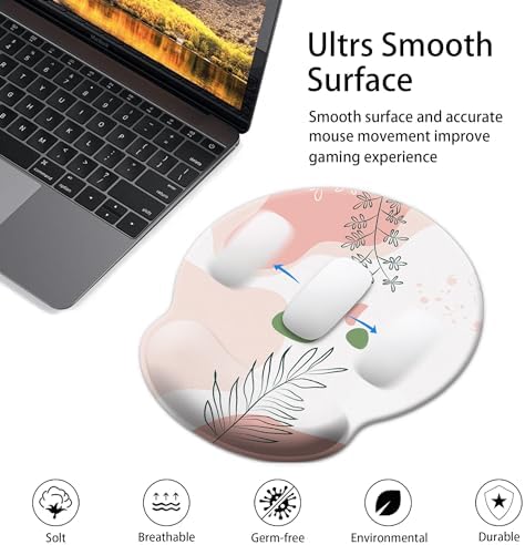 Mouse Pad Wrist Support,Ergonomic Mouse Pad with Wrist Rest,Comfortable Mousepad with Smooth Wrist Rest,Pain Relief Mouse Pads for Non-Slip Base,Computer,Laptop,Office & Home (Modern Abstract3)