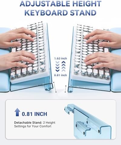 Adjustable Computer Keyboard Stand for Desktop, Keyboard Wrist Rest(Blue)