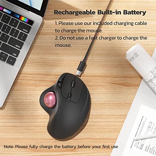 Nulea M501 Wireless Trackball Mouse Ergonomic Thumb Control, 4 DPI Levels