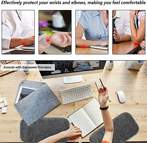2 Sets Upgrade Computer Wrist Elbow Pad, DILIBRA Portable Memory Foam