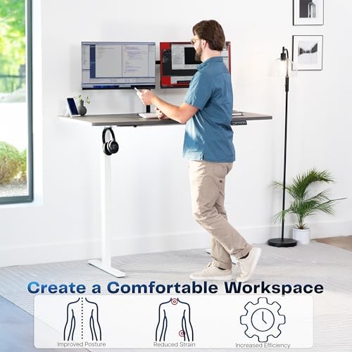 VIVO Dark Gray 43 x 24 in Standing Desk, DESK-KIT-1W4G