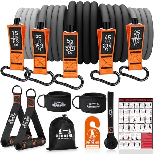 Resistance Bands with Handles, 175lb Exercise Bands for Working Out