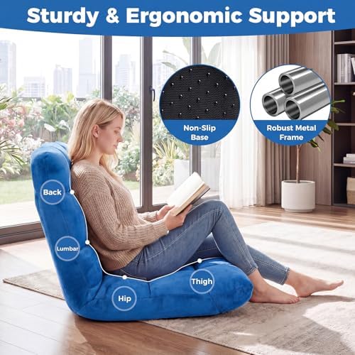 COSTWAY Floor Chair, 14 Positions Adjustable Floor Gaming Chair