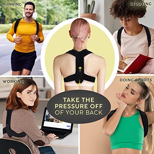 Cervical Neck Traction Device & Posture Corrector for Women and Men, Inflatable Neck Stretcher Brace for Decompression, Adjustable Upper Back Brace & Elastic Support (Carbon Black)