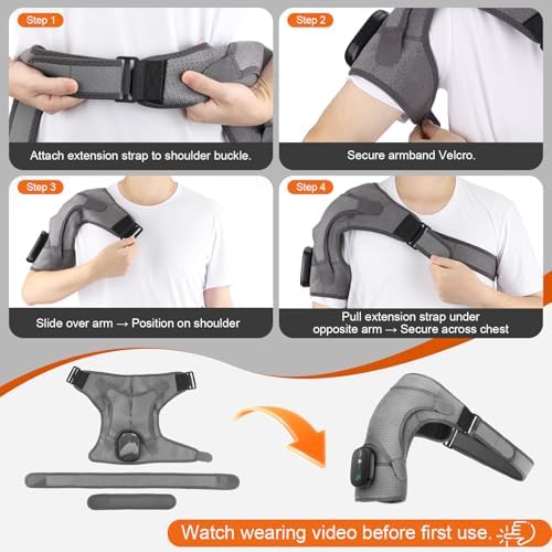 WoloyHeatie Shoulder Heating Pad with Massage, FSA Eligible Shoulder Brace