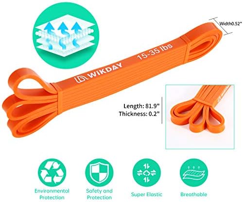 WIKDAY Resistance Bands for Working Out, Exercise Bands, Workout Bands, Pull Up Assistance Bands for Body Stretching Training Physical Therapy Muscle Training for Men & Women