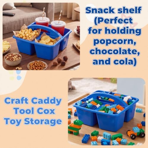Kathfly 12 Pack Classroom Caddy Organizer with Handle Bulk, Blue
