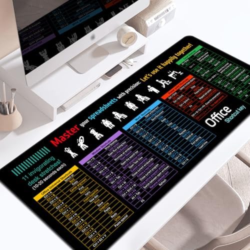 Word/Excel/Power Point/Office Sheet Desk Pad Mat,XL 31.4 x 11.8 in