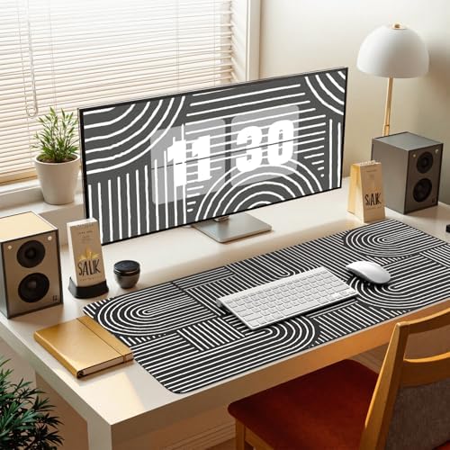 iCasso Black Desk Mat, Large Mouse Pad for Desk, Computer Pad for Desktop