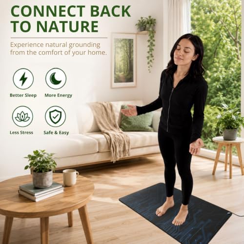 Grounding Mat for Bed & Feet, Conductive Earthing Pad for Home