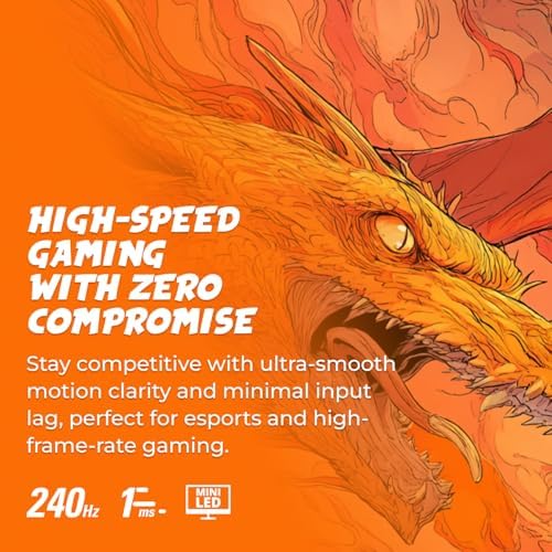 AOC 27 Inch Gaming Monitor QHD 240Hz Mini-LED HDR1000, Q27G4ZMN