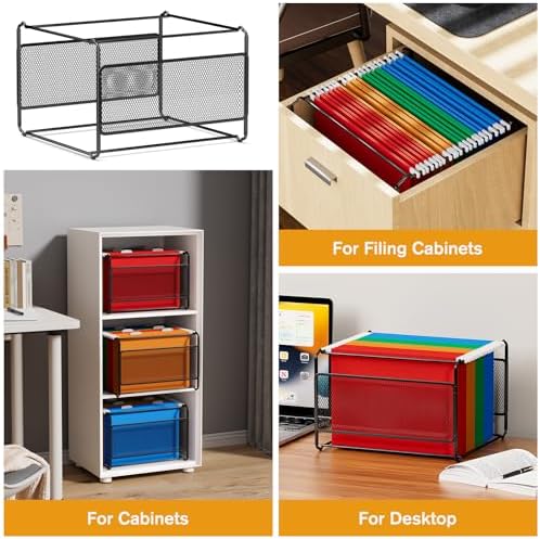 MaxGear Hanging File Organizer Box, Letter Size File Folder Organizer Desk