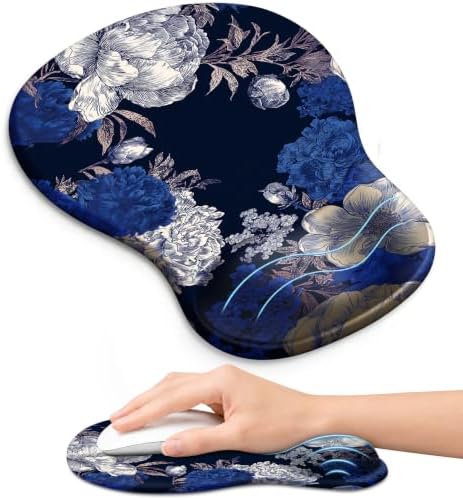 Ergonomic Mouse Pad with Wrist Rest, Gel Wrist Support, Indigo