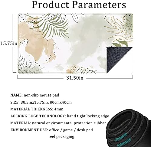 Keyboard mat Kawaii Mousepad Matcha Green Plant Abstract Accessories Desk pad Mouse mat for Desktop Gamer Girl Office Accessories for Women Pink Desk Organizer Large Gaming Pads …