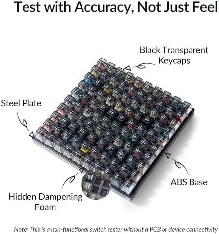 Keychron Switch Tester 100 Max Edition, 88 Mechanical & 12 Magnetic HE Switches Testing Kit with 100 Labeled Keycaps, Includes Keychron/Gateron/Kailh/Huano, Pro Mechanical Keyboard Feel