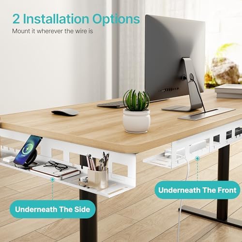 PEGZONE Under Desk Cable Management Tray, 31.5'' Screw-Mount Steel Rack