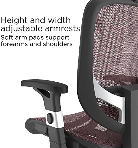 Staples Hyken Ergonomic Mesh Task Chair, Lumbar Support, Swivel, Maroon