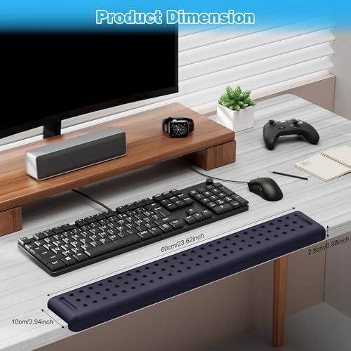 Leolee L-Shaped Desk Long Wrist Rest Elbow 60CM, Deep Blue Arm Rest
