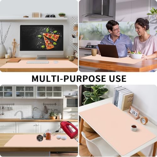 Bloss Pink Desk Mat, Leather Desk Pad, Desk Matt for Desktop, Waterproof Desk Pad Mat, Computer Mat for Office Work/Home/Decor/Desk Protector/Cover(31.5 x 15.7 Inches)