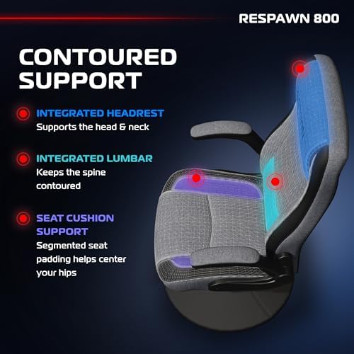 Respawn 800 Console Rocker Gaming Chair, Swivel Seat with Lumbar Support