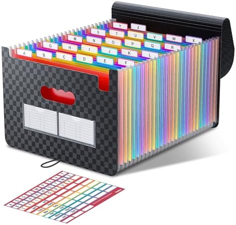ThinkTex Accordion File Organizer, 26 Pockets Expanding File Folders