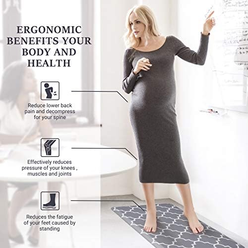 WISELIFE Kitchen Mats and Rugs Cushioned Anti-Fatigue, 17.3"x 39", Grey
